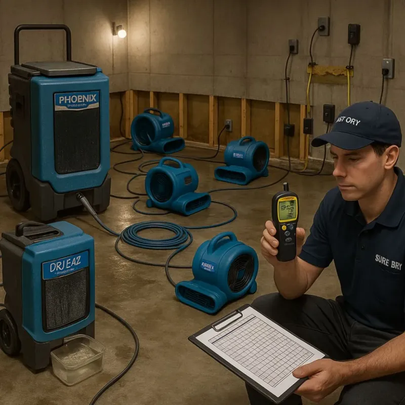 Structural Drying and Dehumidification process in Sixmile Run, NJ